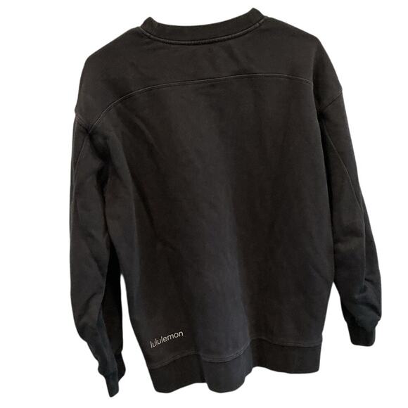 Lululemon Womens Perfectly Oversized Cropped Crew Sweatshirt Size 8 Black Casual - Picture 7 of 8